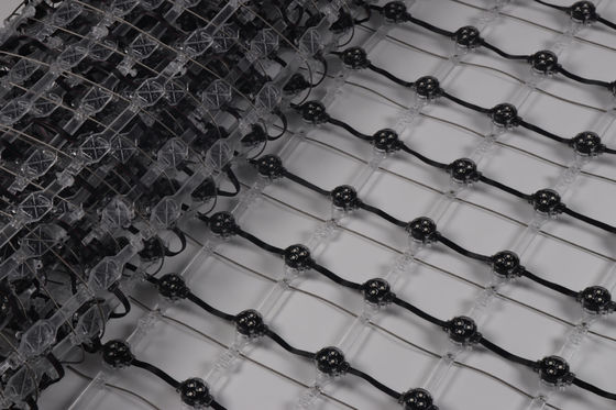 IP68 Waterproof 30mm Flexible LED Mesh Display For Glass Curtain Building