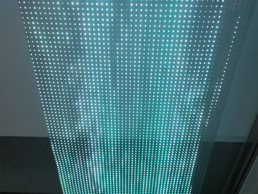 RGB Color LED Transparent Film Screen Indoor / Outdoor Display Video Screen