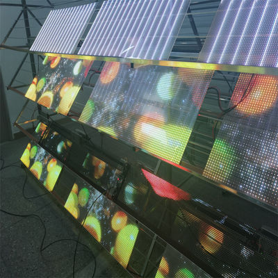P10 RGB Color LED Transparent Film Screen Indoor Hard / Flexible LED Display Screen