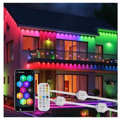 PC Shell Outdoor Eaves Lights IP67 WIFI Control 20*12.5mm DC12V/24V App RGB Permanent Lights for Outdoor