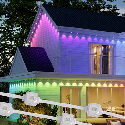 Permanent RGBW LED Eave Light With IP67 Waterproof Rating 20*12.5mm 60pcs/String