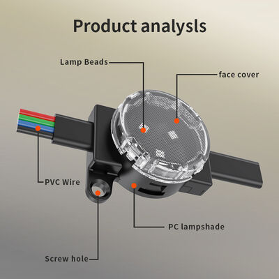 30mm IP67 Waterproof RGB Pixel Point Light with DMX512 Control for Building Outlines and Media Displays
