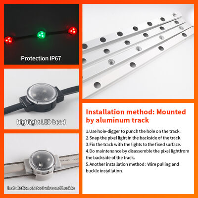 30mm IP67 Waterproof RGB Pixel Point Light with 120° Beam Angle and DMX512 Control for Outdoor and Indoor Use
