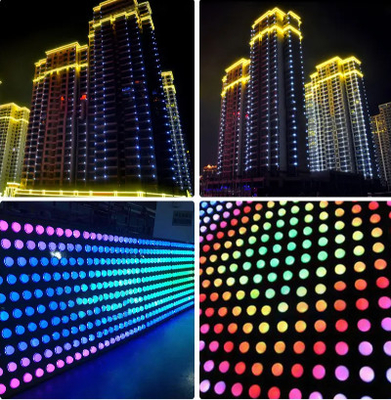 오락을 위한 다중-컬러 LED 야외이 전면 조명 10 센티미터 화소 프로그램 가능한 RGB 빛