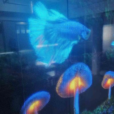 P6.25 유연한 LED 투명 필름 스크린 실내 부드러운 접착성 슈퍼 슬림 LED 디스플레이