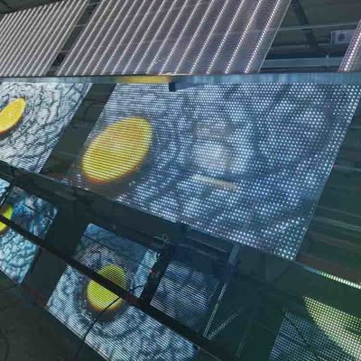 투명한 LED 화면 디스플레이 스토어 유리 접착 벽 실내 유연 필름 LED 화면