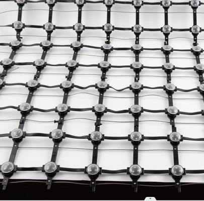 Outdoor Programmable LED Mesh Curtain DMX512 Control For Building Media Decoration
