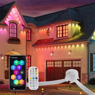 스마트 RGB 옥외 크리스마스 조명 20MM DC12V 앱 컨트롤러 IP67 방수 지붕 및 처마 장식용