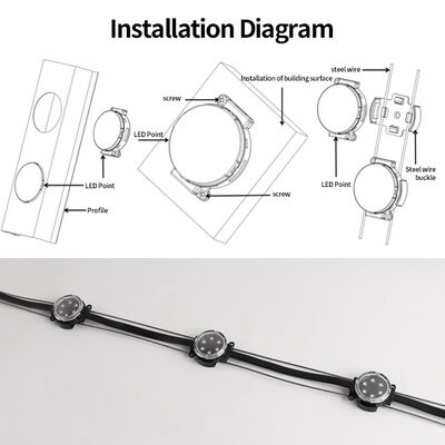 야외 40mm 50mm 100mm SMD3535 DMX 512 디지털 RGB LED 픽셀 IP67 방수