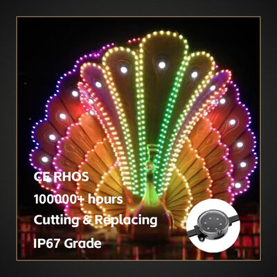 40mm IP67 LED 포인트 광원 방수 픽셀 라이트 스마트 제어 프로그래밍 가능 RGB 건물 외관 교량 조경 장식 조명