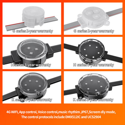 DC24V 50mm RGB Full Color LED Point Light IP67 Waterproof for Outdoor Wall Decoration