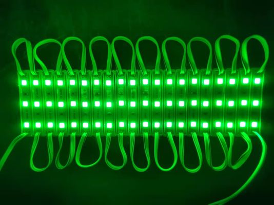 7512-5050 RGB LED Module 0.72W LM60-66LM Angle 160 IP65 With The Light Box Displaying The Different Luminous Characters